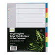 Icon PP Dividers Extra Wide 10 Tab Coloured - Cafe Supply
