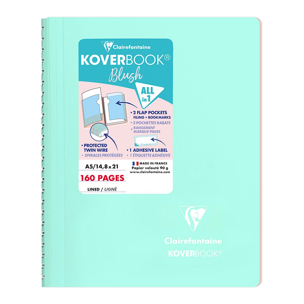 Koverbook Spiral Blush A5 Lined Mint - Cafe Supply
