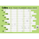 Collins Wall Planner Mid Year Laminated A2 2024/2025