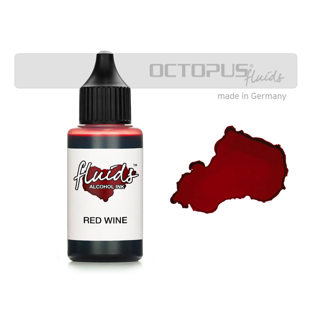 Octopus Fluids Alcohol Ink Red Wine 30ml - Cafe Supply