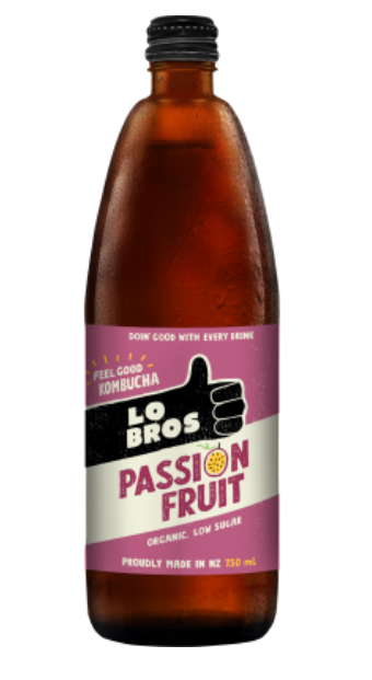 Lo Bros Passionfruit Kombucha 750ml - Cafe Supply