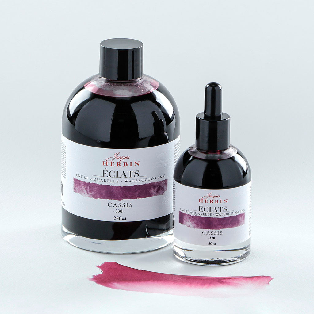 Jacques Herbin Eclats Watercolour Ink 330 Blackcurrant 50ml - Cafe Supply