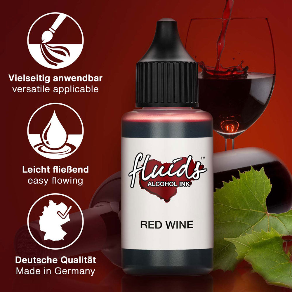 Octopus Fluids Alcohol Ink Red Wine 30ml - Cafe Supply