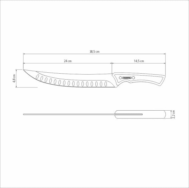 Tramontina Churrasco Black Collection Butcher Knife,  10", 25cm