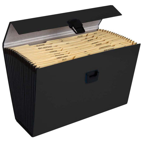 FM File Expanding Vivid Black 19 Pocket - Cafe Supply