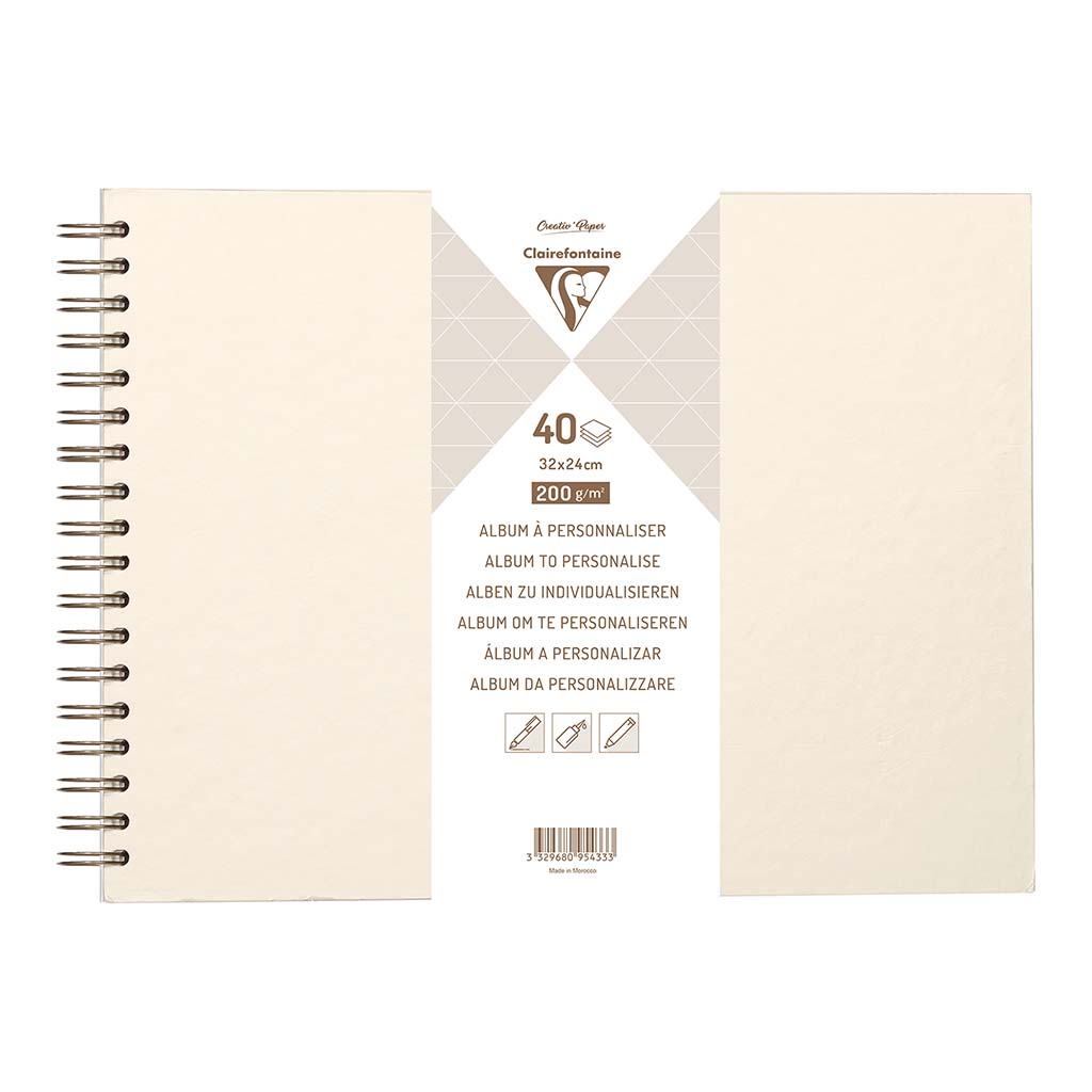 Clairefontaine Hardcover Album 32x24cm Iridescent Ivory - Cafe Supply