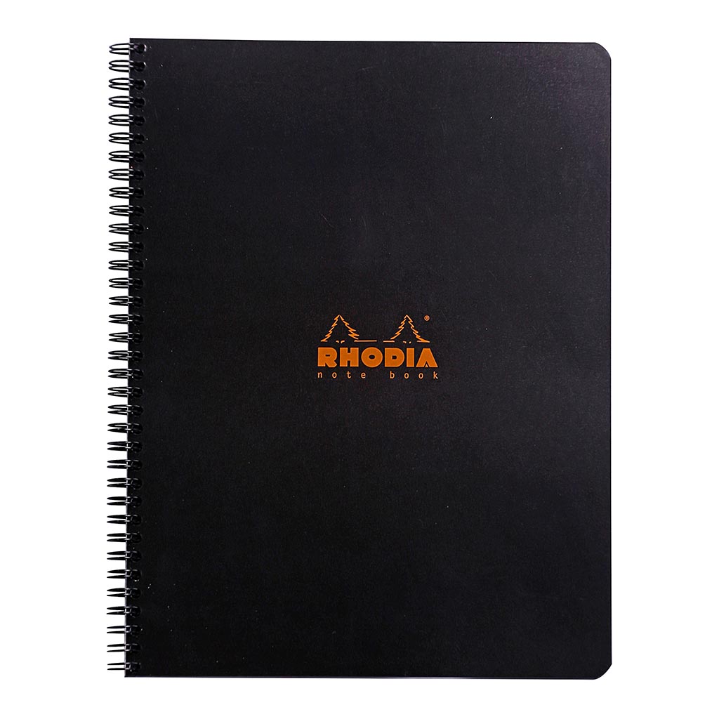 Rhodia Classic Notebook Spiral A4+ Grid Black - Cafe Supply
