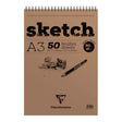 Clairefontaine Sketch Spiral Pad A3 White - Cafe Supply