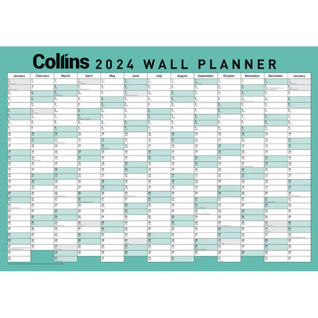 Collins Wallplanner A2 Unlaminated Even Year - Cafe Supply
