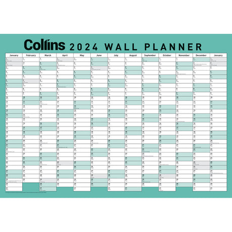 Collins Wallplanner A2 Unlaminated Even Year