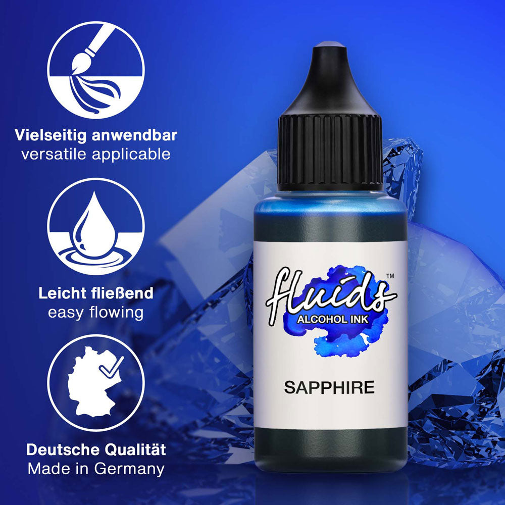 Octopus Fluids Alcohol Ink Sapphire Blue 30ml - Cafe Supply