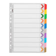 Icon Cardboard Dividers with Reinforced Tabs 10 Tab Coloured - Cafe Supply