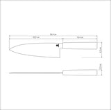 Tramontina Sushi Deba Knife  8" 20cm