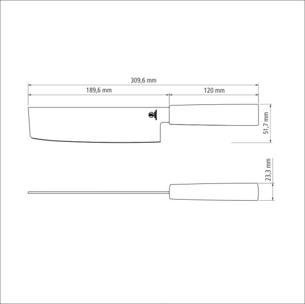Tramontina Sushi Nakiri Knife 7" 18cm