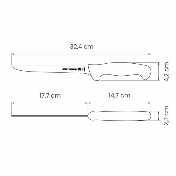 Tramontina Professional Master Black Boning Knife, 7", 18cm