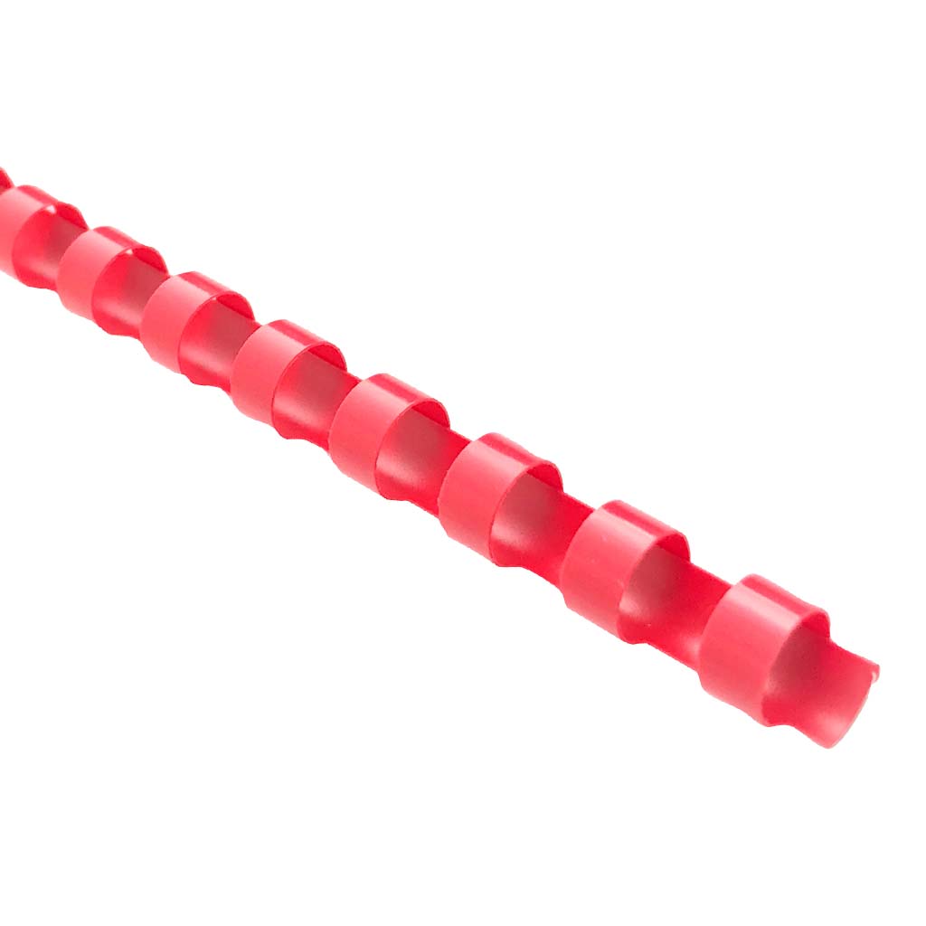 Icon Binding Coil Plastic 25mm Red, Pack of 50 - Cafe Supply