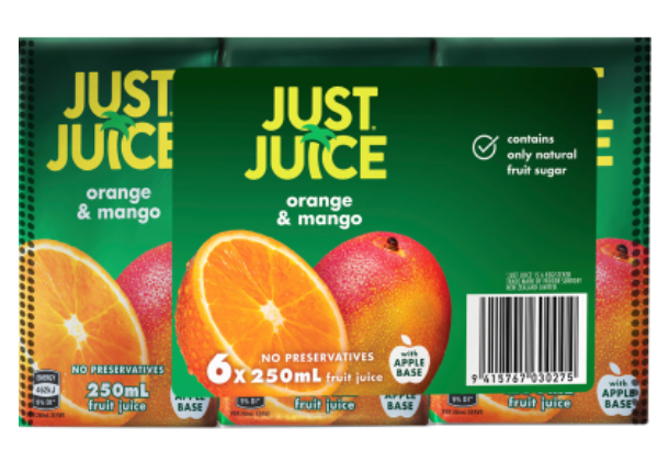 Just Juice Orange & Mango Fruit Juice 6pk - Cafe Supply