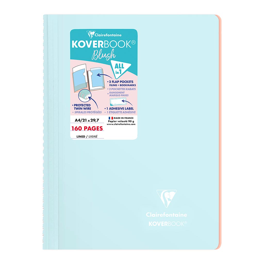 Koverbook Spiral Blush A4 Lined Ice Blue - Cafe Supply
