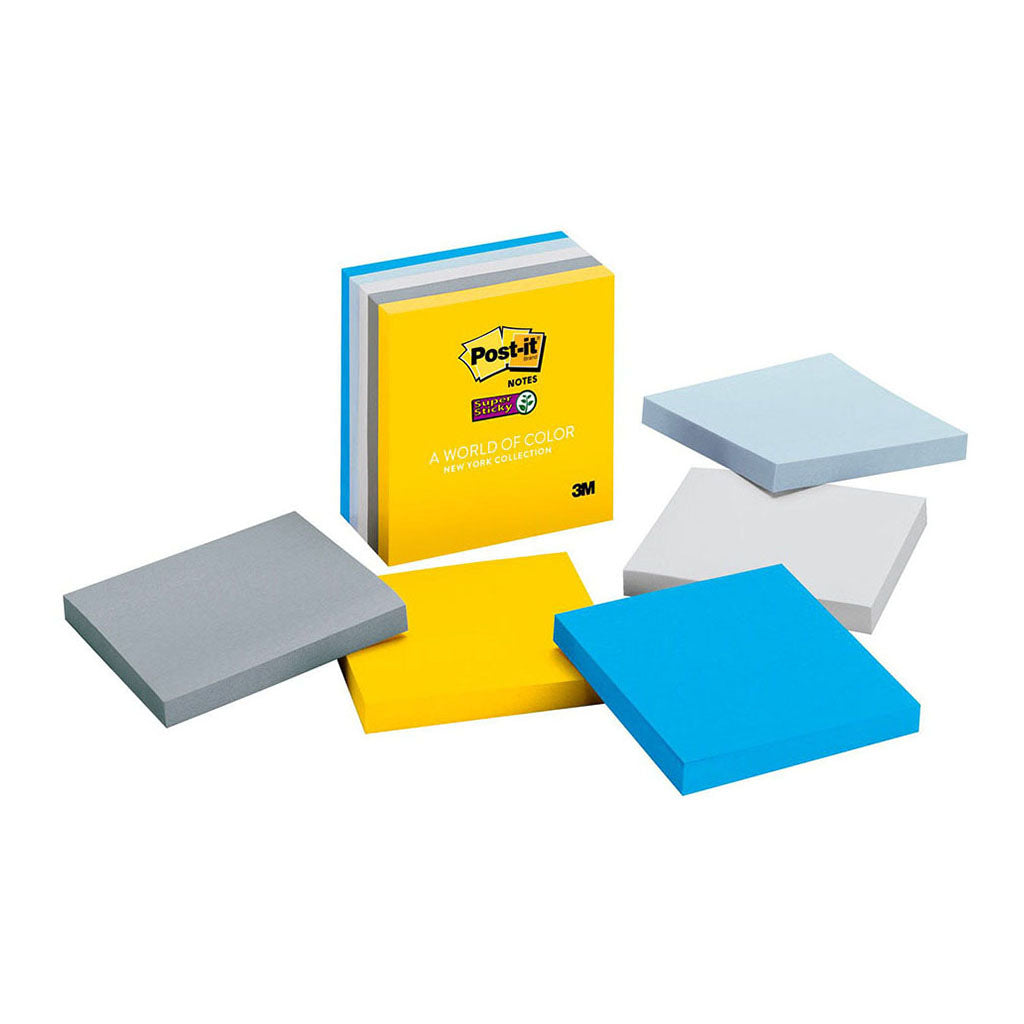 Post-it Super Sticky Notes 654-5SSNY 76x76mm New York, Pack of 5 - Cafe Supply