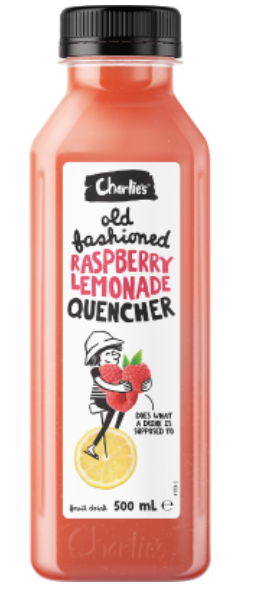 Charlie's Old Fashioned Raspberry Lemonade Quencher Fruit Drink 500ml - Cafe Supply