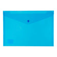 Icon PP Document Wallet A4 Button Closure Blue - Cafe Supply