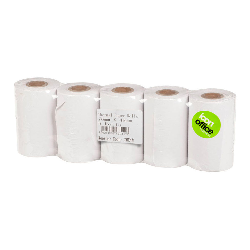 Icon Thermal Roll BPA Free 76x48mm, Pack of 5 - Cafe Supply