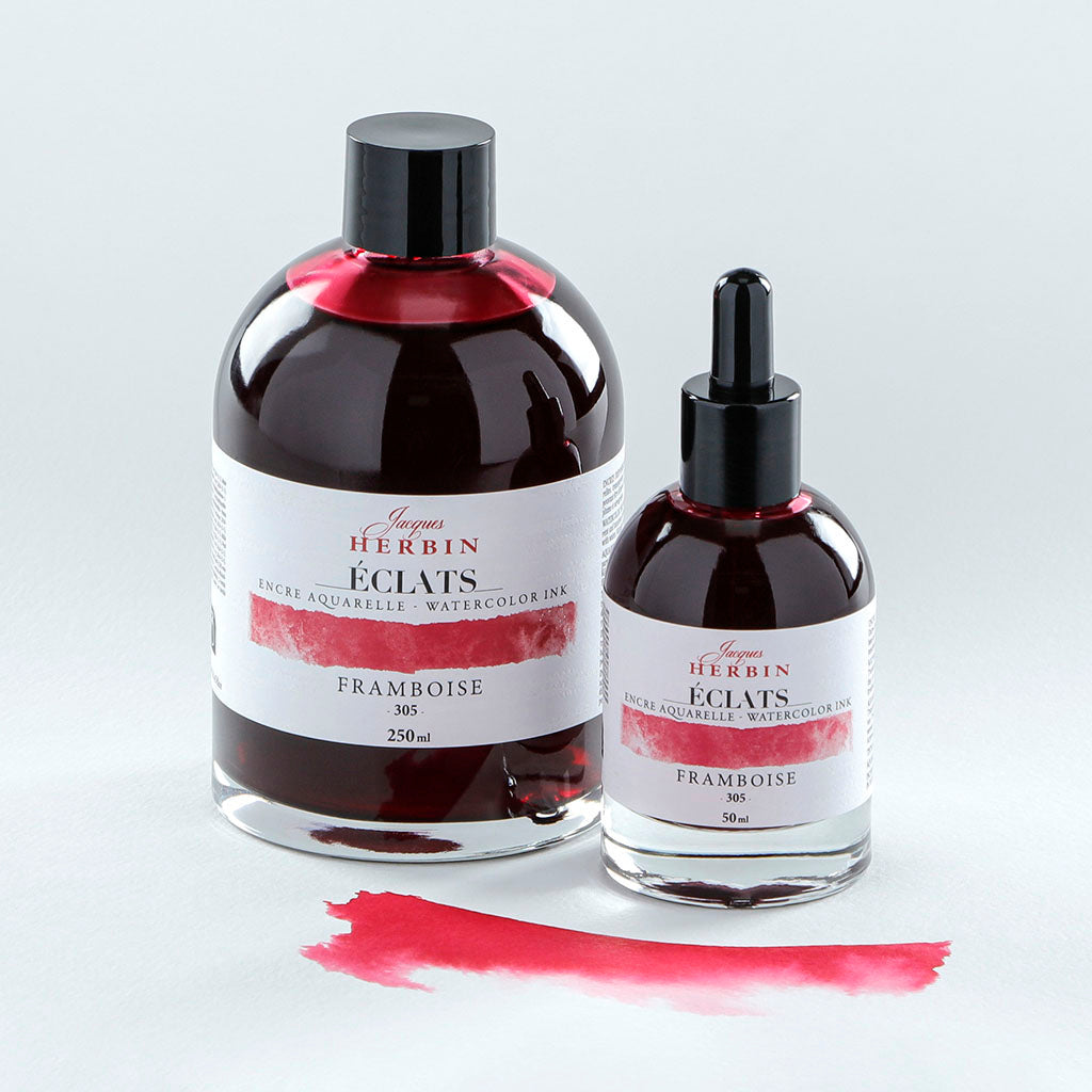 Jacques Herbin Eclats Watercolour Ink 305 Raspberry 50ml - Cafe Supply