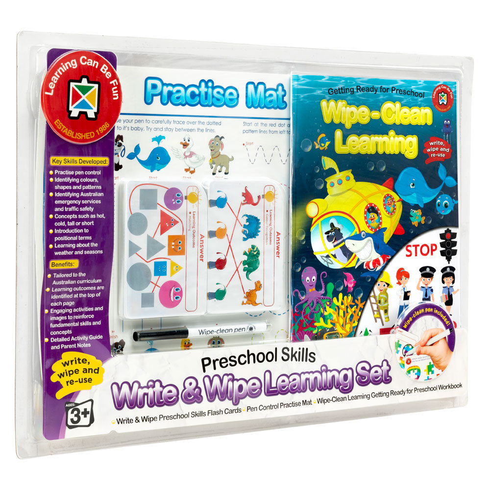 LCBF Write & Wipe Learning Set Preschool Skills - Cafe Supply