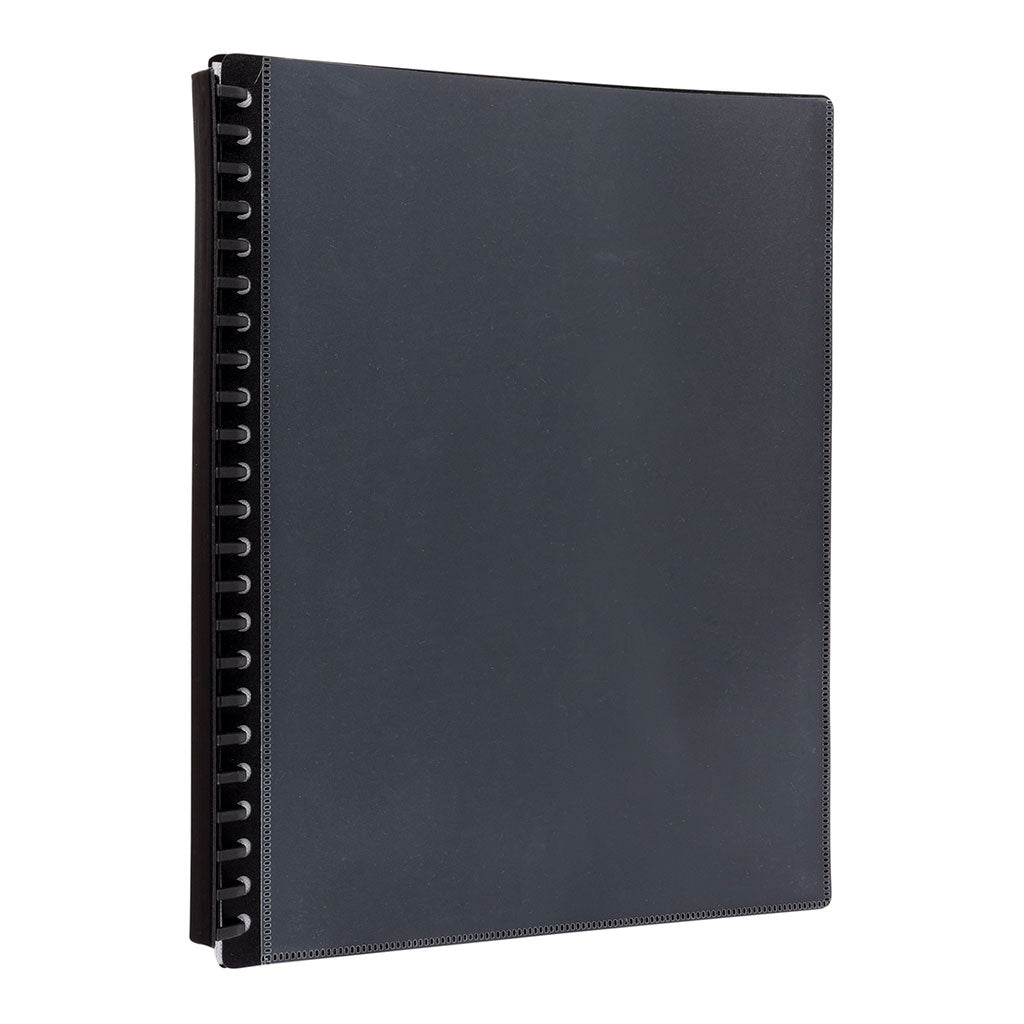 Icon Refillable Display Book A4 with Clear Cover 20 Pocket Black - Cafe Supply
