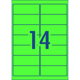 Avery Shipping Label L7163FG Fl Green Laser 99.1x38.1mm 14up 25 Sheets - Cafe Supply