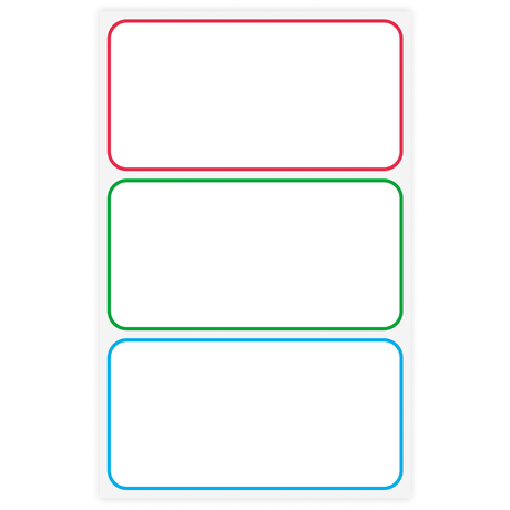 Avery Label Lunch Box Assorted Colours 3up 3 Sheets - Cafe Supply