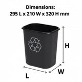 14L Rectangle Plastic Recycling Bin - Cafe Supply