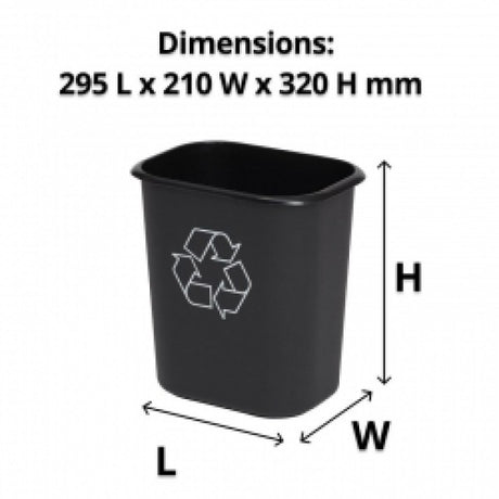 14L Rectangle Plastic Recycling Bin - Cafe Supply