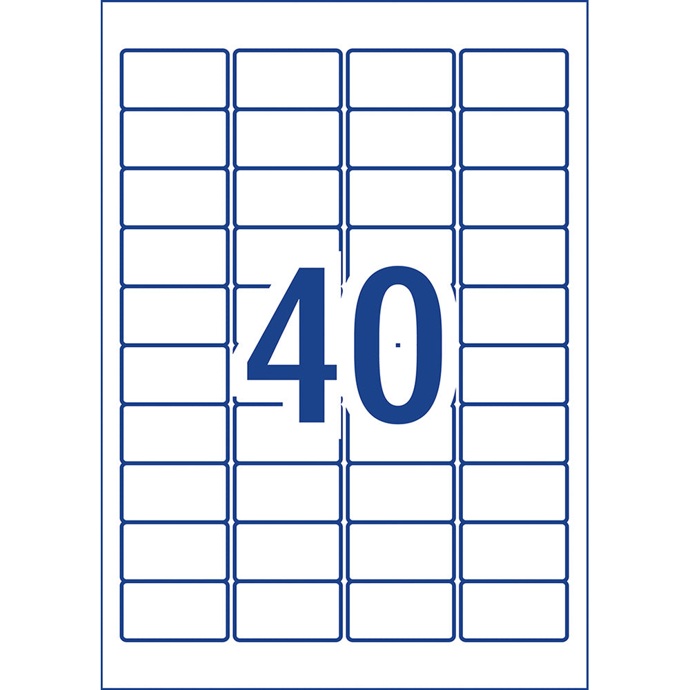 Avery No Peel Label L6145 White 40up 10 Sheets Laser 45.7x25.4mm - Cafe Supply