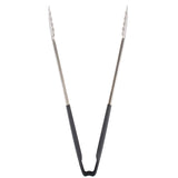 16-inch stainless steel one-piece scalloped tongs with black Kool-Touch® handle - Cafe Supply