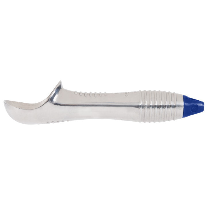 3-ounce aluminum ice cream scoop with blue end - Cafe Supply