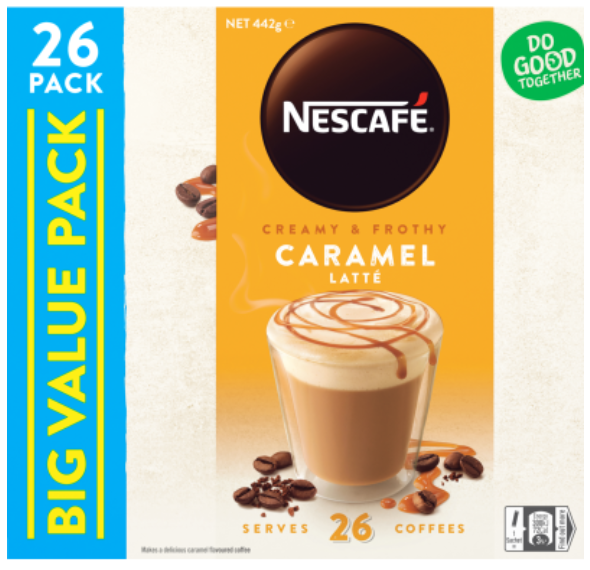 Nescafe Caramel Latte Coffee Sachets Value Pack 26pk