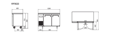 UNDERCOUNTER FRIDGE 1200 MM YPF9020 - Cafe Supply