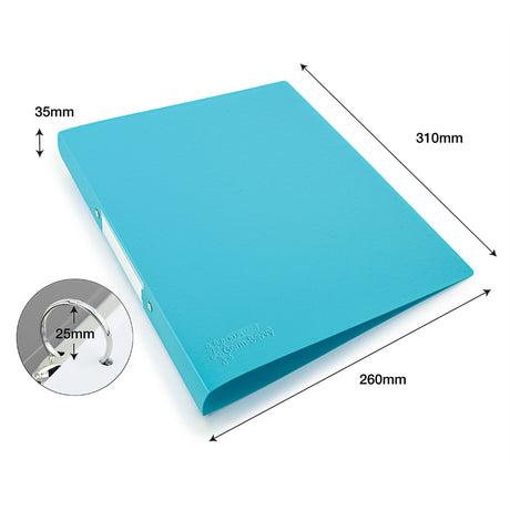 Rapesco Germ-Savvy Antibacterial A4 PP Ring Binder 2/25 Aqua - Cafe Supply
