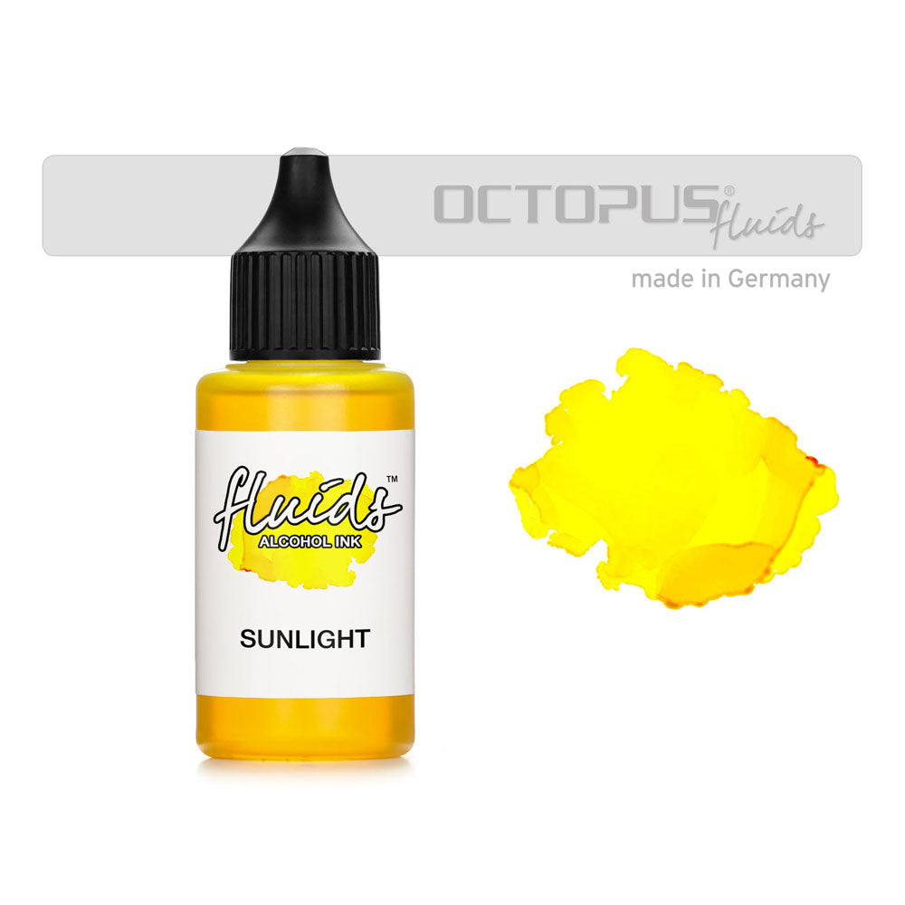 Octopus Fluids Alcohol Ink Sunlight Yellow 30ml - Cafe Supply