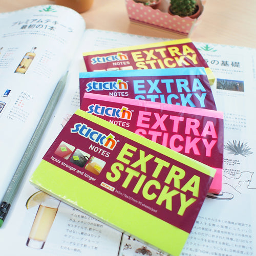 Stick'n Note Extra Sticky 76x127mm 90 Sheet Neon Green - Cafe Supply