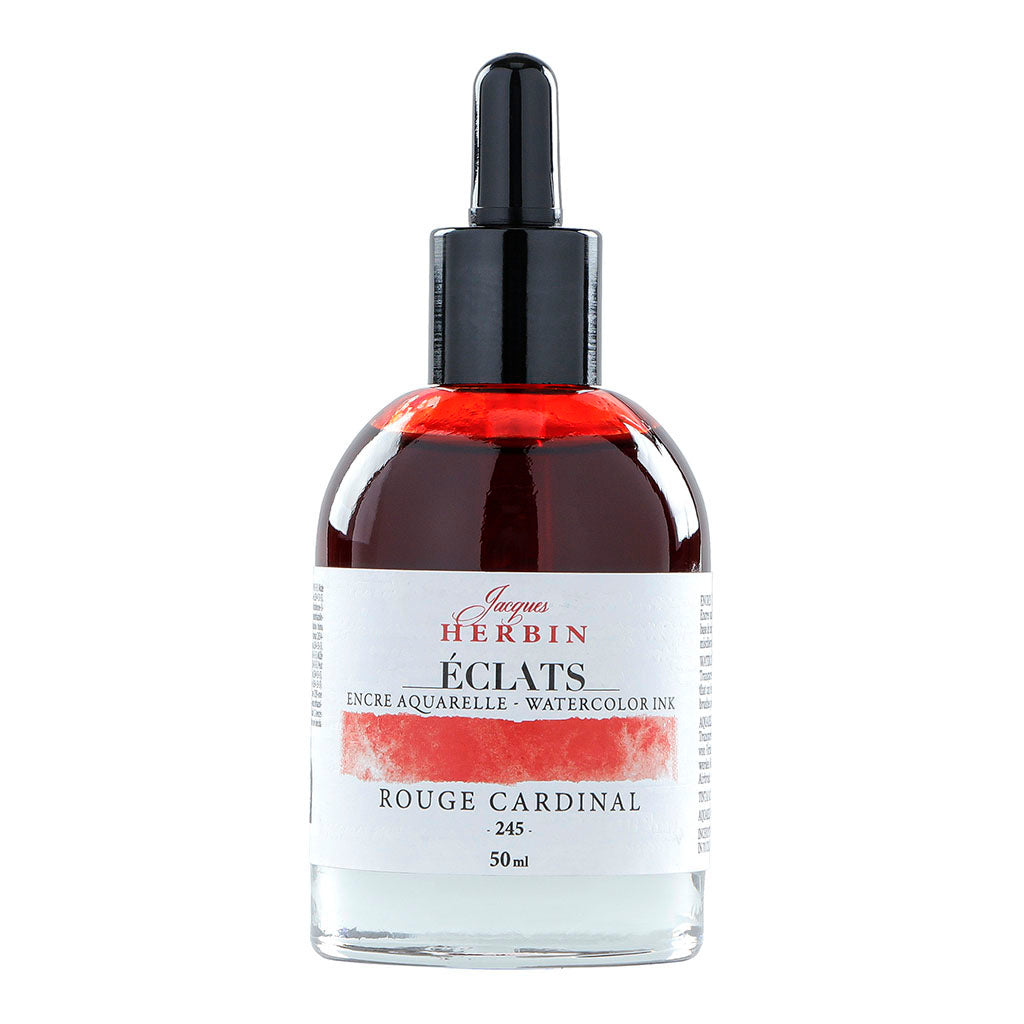 Jacques Herbin Eclats Watercolour Ink 245 Cardinal Red 50ml - Cafe Supply