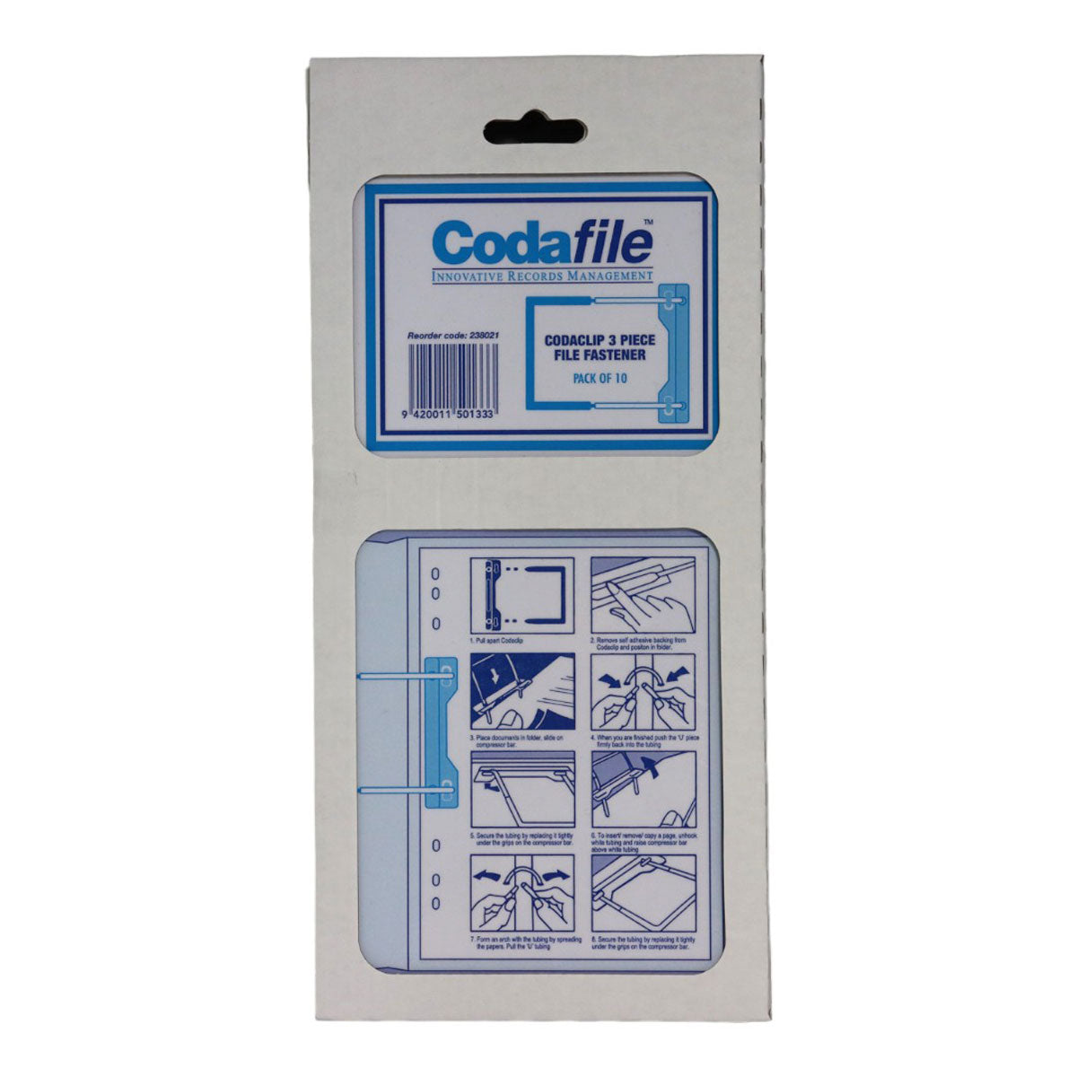 Codafile Codaclip Fastener 3 Piece Pack 10