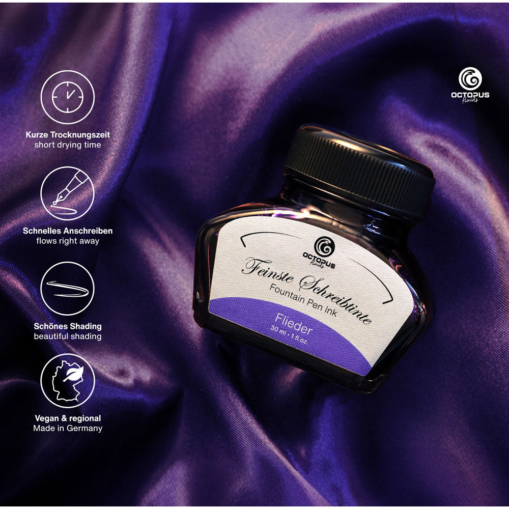 Octopus Fluids Fountain Pen Ink Lilac (Flieder) 30ml - Cafe Supply