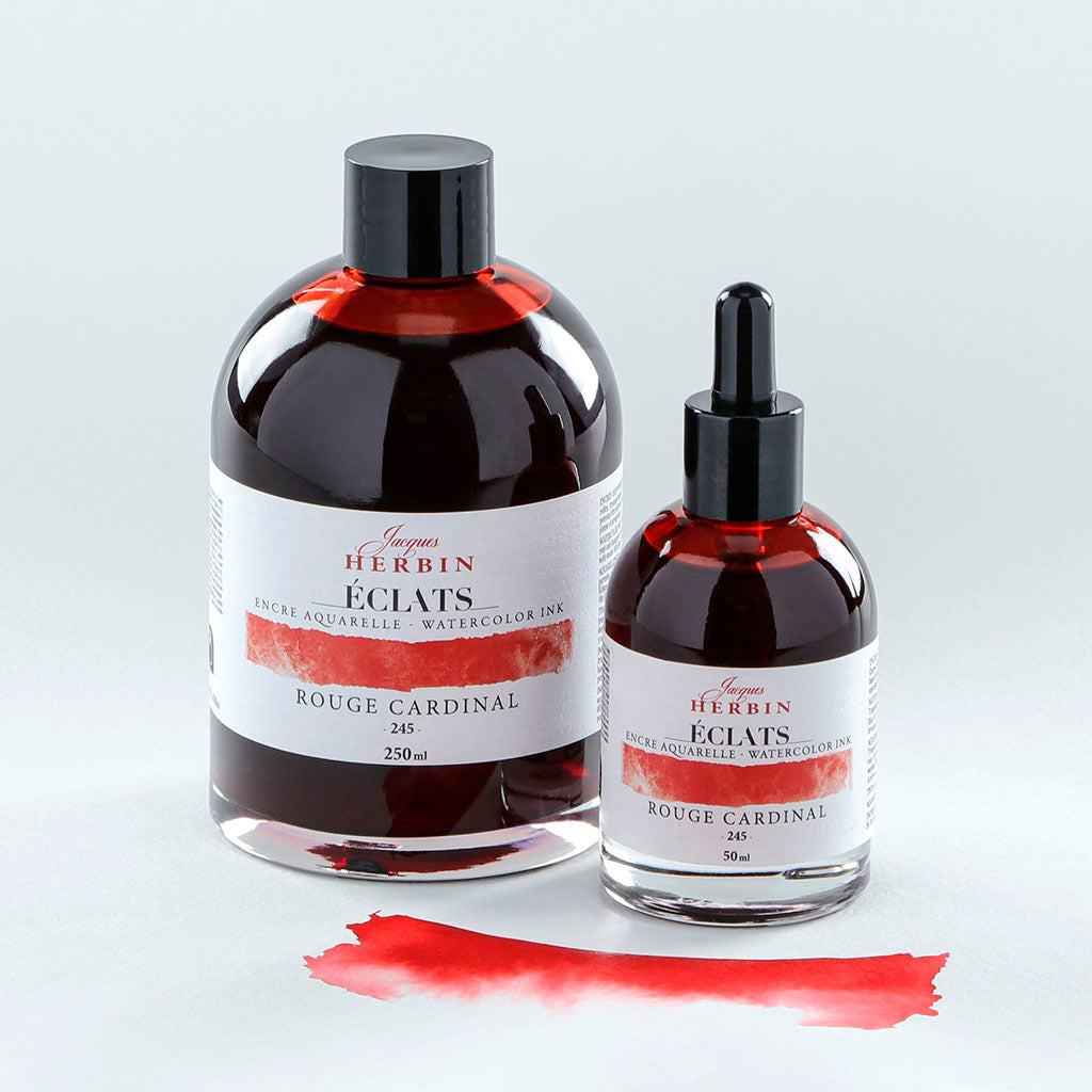 Jacques Herbin Eclats Watercolour Ink 245 Cardinal Red 50ml - Cafe Supply