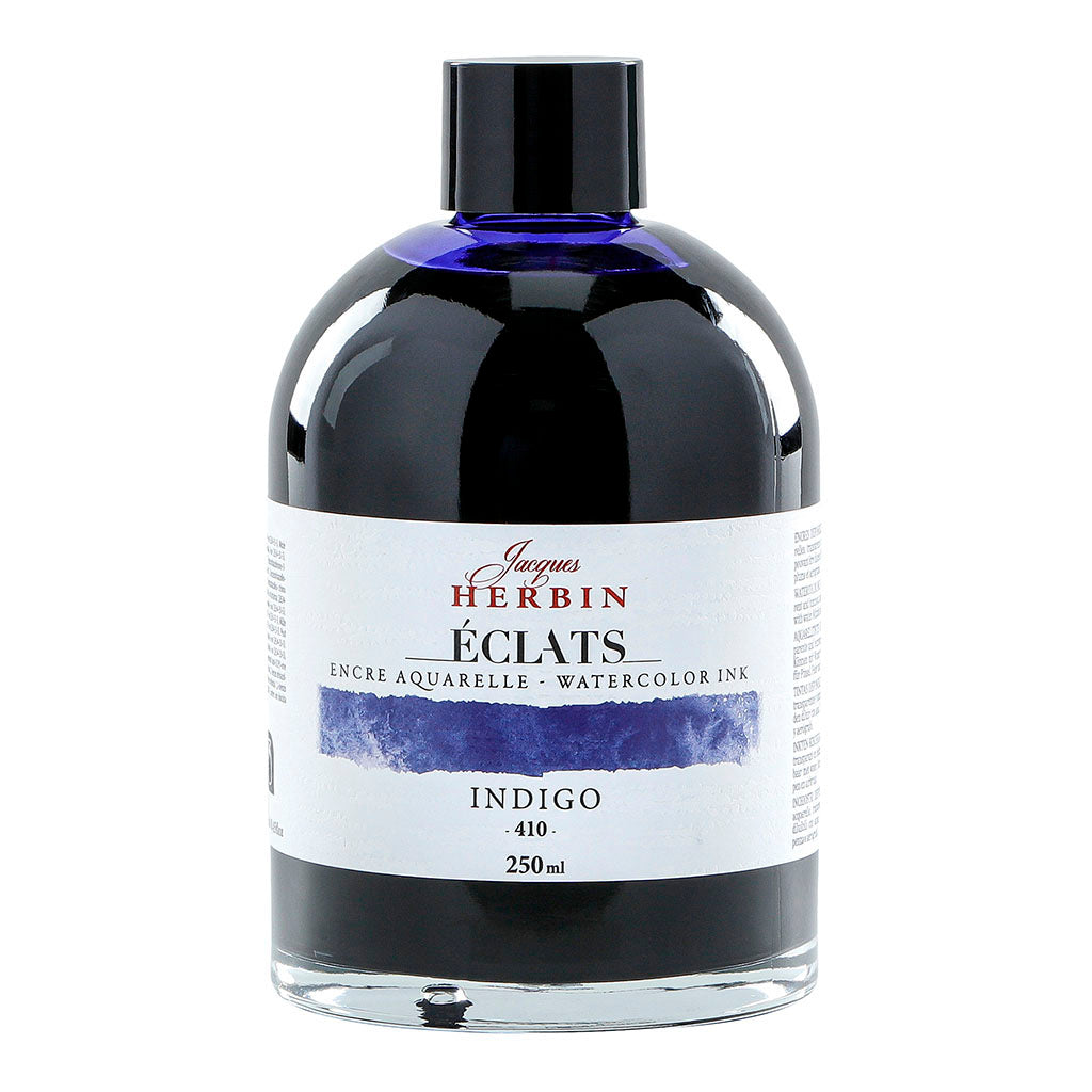 Jacques Herbin Eclats Watercolour Ink 410 Indigo 250ml - Cafe Supply