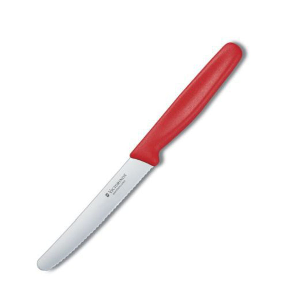Tomato Knife, Red Nylon Handle (11cm Serrated Blade) - Cafe Supply