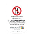 Water Only Kettle Tags 90x55mm - Cafe Supply