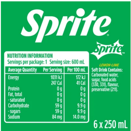 Sprite Natural Flavour Soft Drink 600ml - Cafe Supply