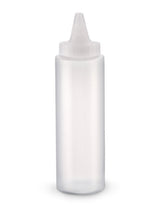 12-ounce Traex® Color Mate clear squeeze dispenser with FlowCut™ cap - Cafe Supply